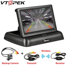Vtopek 4.3 Inch LCD Foldable Car Monitor TFT Display Reverse Rear View wireless Camera Parking System With screen Reversing Vtopek 4.3 Inch LCD Foldable Car Monitor TFT Display Reverse Rear View wireless Camera Parking System With screen Reversing