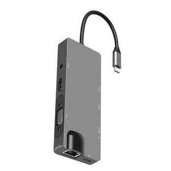Hub Multi-function 4K HD USB Splitter 9-in-1 Type-C Docking Station Adapter aluminum Alloy
Hub Multi-function 4K HD USB Splitter 9-in-1 Type-C Docking Station Adapter aluminum Alloy