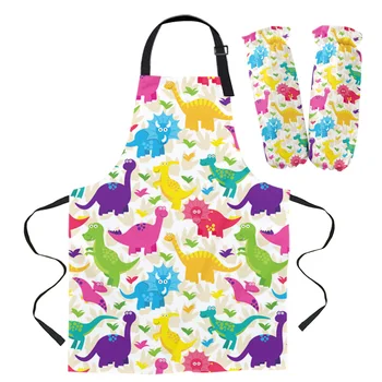 Apron Kit Colorful Dinosaur Kitchen Bib Oven Mitts for Cooking Gardening Woman Kids Aprons Cuff Baking Accessories
Apron Kit Colorful Dinosaur Kitchen Bib Oven Mitts for Cooking Gardening Woman Kids Aprons Cuff Baking Accessories