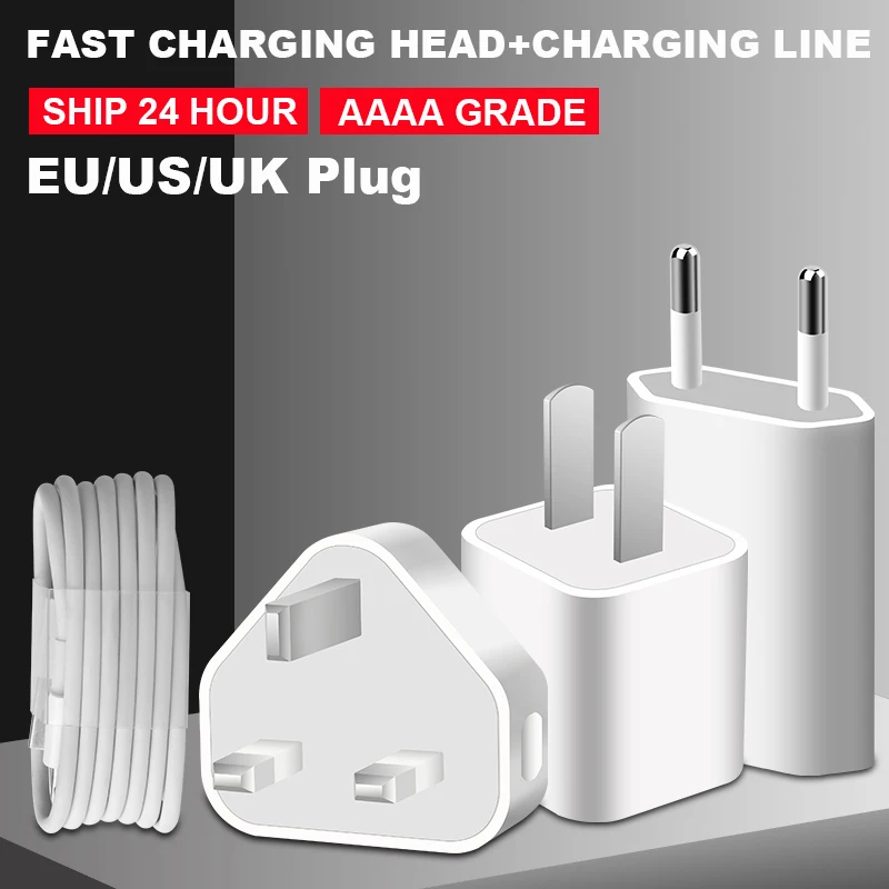 US/UK/EU Plug 5V/1A for iPhone Charger Adapter USB Cable For iPhone 5 5S 6 6SP 7 8 Plus X XS XR Charging Drop ship Whloesale
US/UK/EU Plug 5V/1A for iPhone Charger Adapter USB Cable For iPhone 5 5S 6 6SP 7 8 Plus X XS XR Charging Drop ship Whloesale
