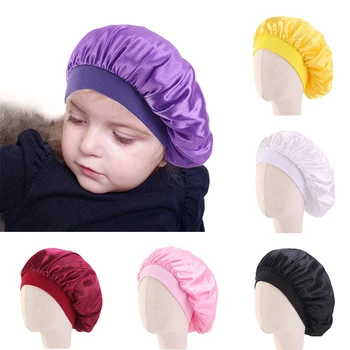 New Kids Faux Silk Bonnet Cap Girl's Wide Elastic Band Solid Color Night Sleep Hat Wrap Pleated High Quality Hair Accessories
New Kids Faux Silk Bonnet Cap Girl's Wide Elastic Band Solid Color Night Sleep Hat Wrap Pleated High Quality Hair Accessories
