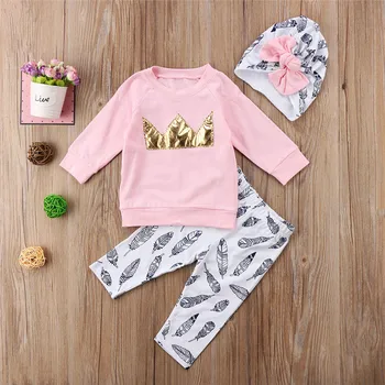 Pudcoco Toddler Kid Baby Girl Pink Crown Tops T-shirt +Pants Clothes Outfits Hat 3pcs Infant Clothing 
Pudcoco Toddler Kid Baby Girl Pink Crown Tops T-shirt +Pants Clothes Outfits Hat 3pcs Infant Clothing