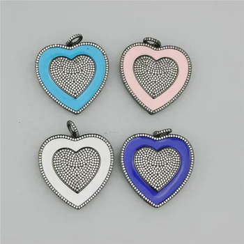 38*38mm 5pcs/lot Heart shape cz enamel pendant,colorful enamel with zircon micro pave charm,fashion heart accessories
38*38mm 5pcs/lot Heart shape cz enamel pendant,colorful enamel with zircon micro pave charm,fashion heart accessories