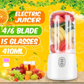 410ml 4/6 Blades Blender Kitchen Electric Mixer Juicer USB Rechargeable Fruit Cup Portable Mini Smoothie Maker Quick Juicing
410ml 4/6 Blades Blender Kitchen Electric Mixer Juicer USB Rechargeable Fruit Cup Portable Mini Smoothie Maker Quick Juicing