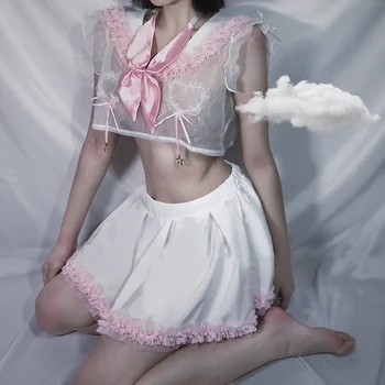 Kawaii Lolita Bra Panty Costume School Girl Cosplay Uniform Sexy Gauze Pajamas Students Sailor Outfit Temptation Underwear
Kawaii Lolita Bra Panty Costume School Girl Cosplay Uniform Sexy Gauze Pajamas Students Sailor Outfit Temptation Underwear