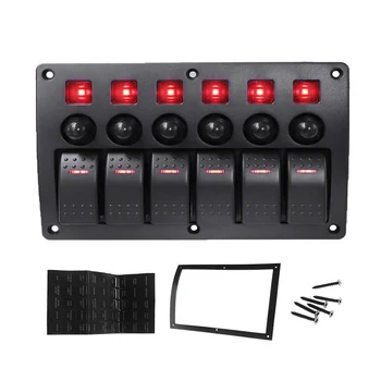 Red LED 6 Gang Switch Panel With Circuit Breackers Waterproof ON-OFF Rocker Switch For Car Auto Truck Boat 12V 24V
Red LED 6 Gang Switch Panel With Circuit Breackers Waterproof ON-OFF Rocker Switch For Car Auto Truck Boat 12V 24V