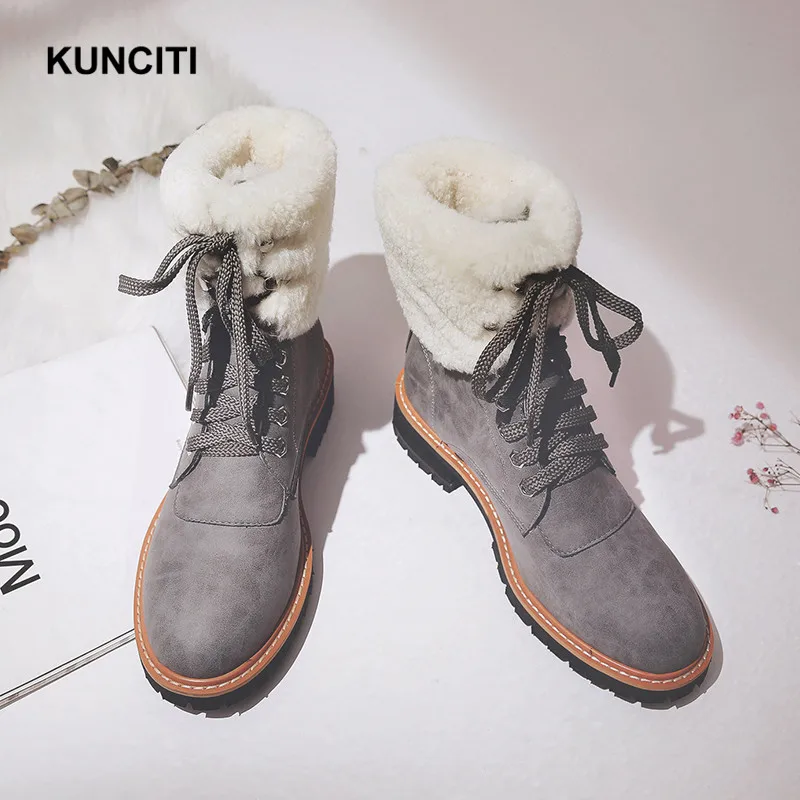 2019 KUNCITI Female Winter Boots Lace Up Fur Boots Women European Designer Botas Mujer Gray Snow Shoes Gothic Booties D9198
2019 KUNCITI Female Winter Boots Lace Up Fur Boots Women European Designer Botas Mujer Gray Snow Shoes Gothic Booties D9198