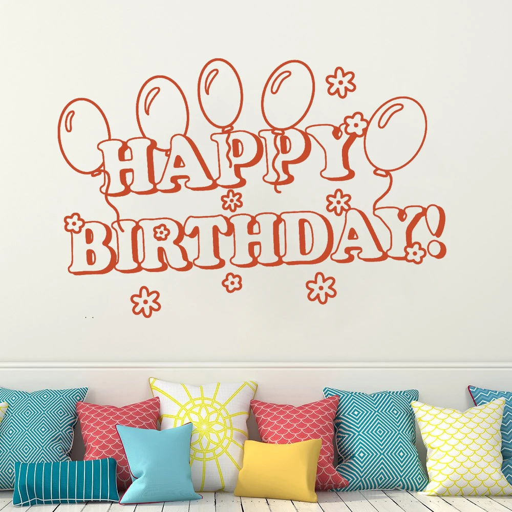 Happy Birthday Wall Decals Balloon Murals For Kids Girl Room Stickers Vinyl Party Bedroom Livingroom Decoration Poster HJ097
Happy Birthday Wall Decals Balloon Murals For Kids Girl Room Stickers Vinyl Party Bedroom Livingroom Decoration Poster HJ097