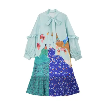 loose Vintage Fashion Dress Fashion New Bow 2020 Spring Patchwork Print Pattern Vintage Elegant Small Fresh Dress ZLL4868
loose Vintage Fashion Dress Fashion New Bow 2020 Spring Patchwork Print Pattern Vintage Elegant Small Fresh Dress ZLL4868