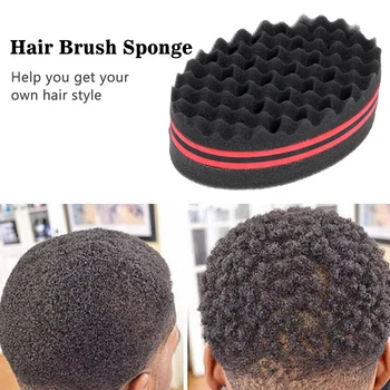 

Double-sided Sponge for Hair Twist Dreadlock Natural Afro Curl Wave Hair Care Tool Hairstyling Hair Brush Sponge with Big Holes