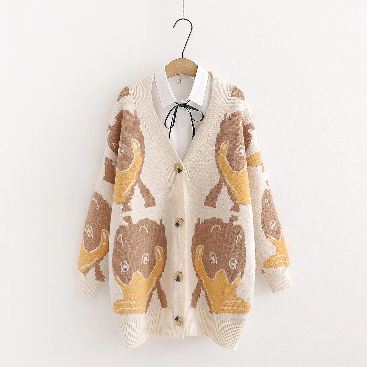 Loose-Fit Cartoon Sweater Coat WOMEN'S Dress Autumn & Winter New Style V-neck Knitted Cardigan Versatile Outdoor Tops S29934
Loose-Fit Cartoon Sweater Coat WOMEN'S Dress Autumn & Winter New Style V-neck Knitted Cardigan Versatile Outdoor Tops S29934