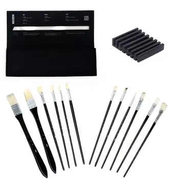 Miya Himi 12pcs Classic Black Artist Paint Brushes Set for Acrylic Oil Watercolor Face & Body Gouache Painting with Hog Hairs 
Miya Himi 12pcs Classic Black Artist Paint Brushes Set for Acrylic Oil Watercolor Face & Body Gouache Painting with Hog Hairs