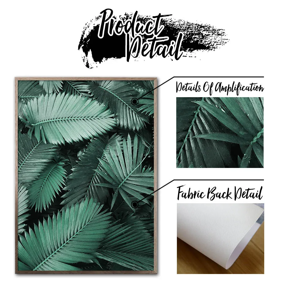 Waliicorners Wall Art Canvas Nordic Posters Green Mountain Monstera Palm Leaf Plant Wall Pictures Home Decor 16 H2c39aff972284ee68b4ffaac8b4a80b6C