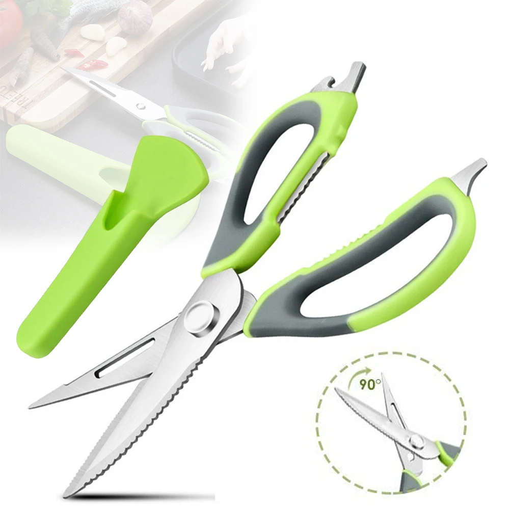 Kitchen Gadgets Multi-Purpose Detachable Scissors Fish Scaler Nut Cracker Peeler with Magnetic Sheath.Sharp.Stainless Steel
Kitchen Gadgets Multi-Purpose Detachable Scissors Fish Scaler Nut Cracker Peeler with Magnetic Sheath.Sharp.Stainless Steel