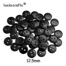 100pcs 9mm/10mm/12.5mm Preto 2 Furos Resina Flatblack Plástico Botões DIY Scrapbooking Artesanato vestuário Acessórios de Costura 4010152(China)