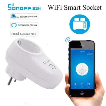 SONOFF S26 EU Smart Socket Wifi Wireless APP Remote Smart Home Power Socket Timer Switch for Amazon Alexa Google Home Plug
SONOFF S26 EU Smart Socket Wifi Wireless APP Remote Smart Home Power Socket Timer Switch for Amazon Alexa Google Home Plug