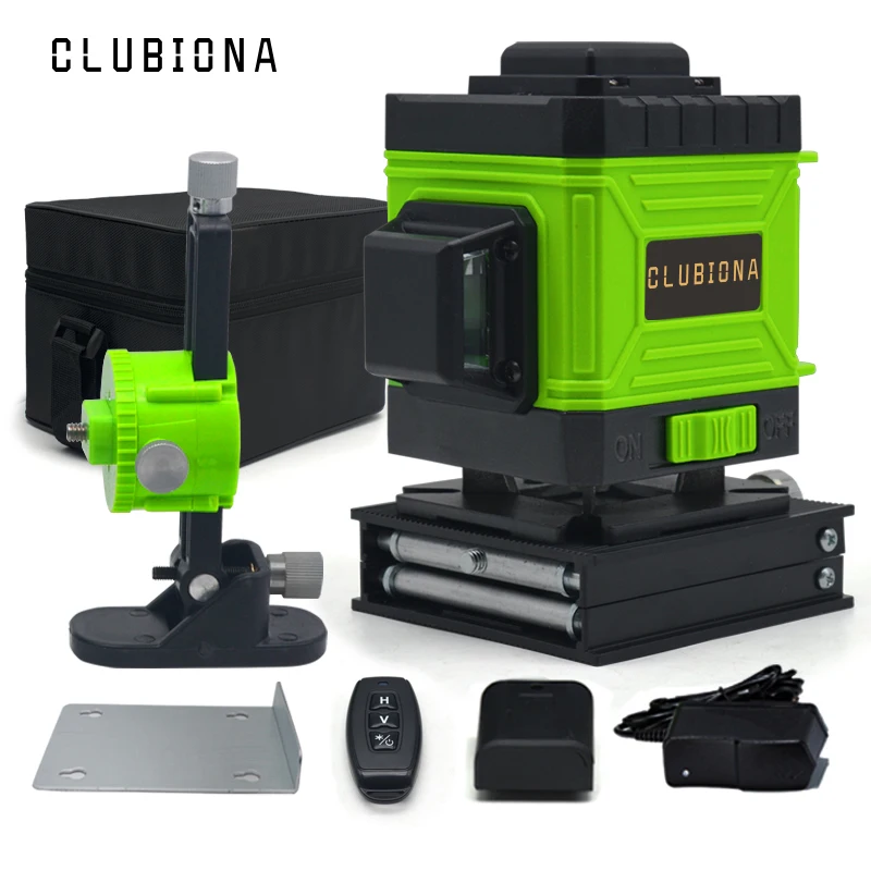 Clubiona IE12A Economic Floor and wall Green Lines Remote control 3D Laser Level With Li-ion battery
Clubiona IE12A Economic Floor and wall Green Lines Remote control 3D Laser Level With Li-ion battery
