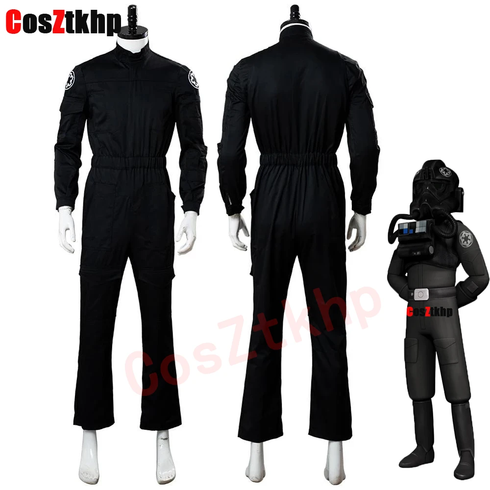 

Star Cosplay Wars Imperial Tie Fighter Pilot Cosplay Costume Adult Black Flightsuit Uniform Jumpsuit Halloween Carnival Costume