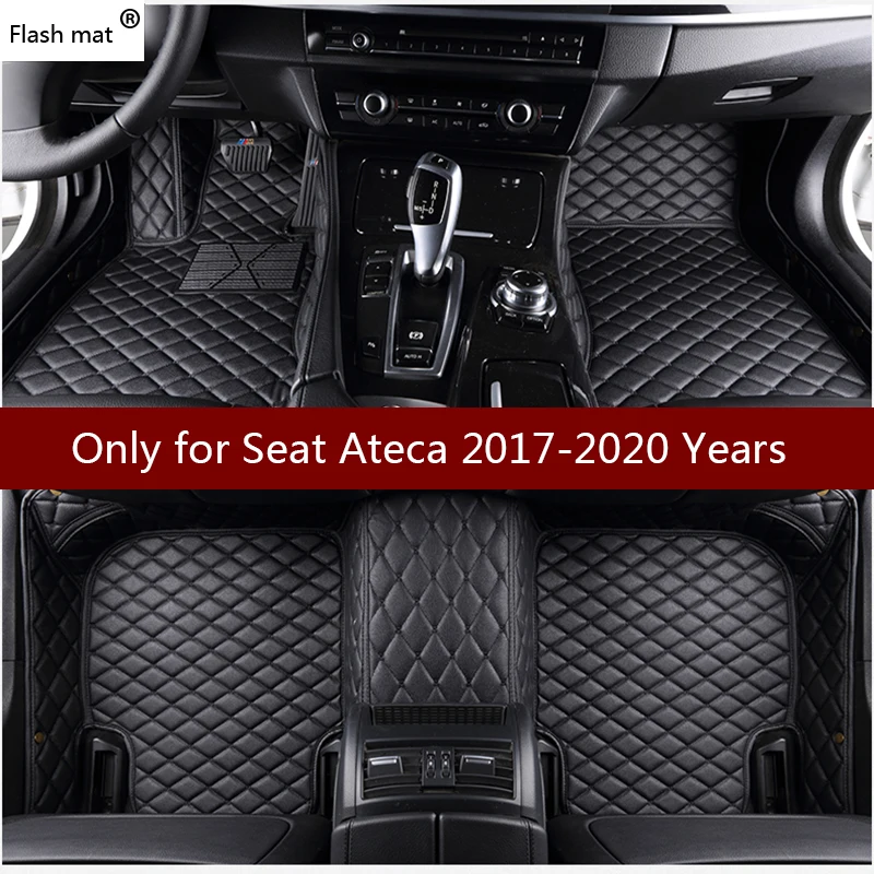 Кожаный Автомобильный Коврик для вспышки напольные коврики SEAT Ateca 2017 2018 2019 2020