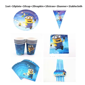 61pcs/lot Birthday Party Minions Theme Tableware Set Plate Cup Napkin Straw Flag Tablecloth Children's Day Party Decor Supplies
61pcs/lot Birthday Party Minions Theme Tableware Set Plate Cup Napkin Straw Flag Tablecloth Children's Day Party Decor Supplies