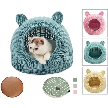 Pet Cat Bed House Tree Cats Condo Furniture Copied Handmade Rattan Cat Home Bed Refreshing Mat Ventilation For All Season
Pet Cat Bed House Tree Cats Condo Furniture Copied Handmade Rattan Cat Home Bed Refreshing Mat Ventilation For All Season