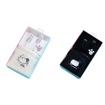 2 Pcs Cute Cat Wired Earphone with Mic Stereo Earbuds with Earphone Case for Xiaomi Samsung-White & Black
2 Pcs Cute Cat Wired Earphone with Mic Stereo Earbuds with Earphone Case for Xiaomi Samsung-White & Black