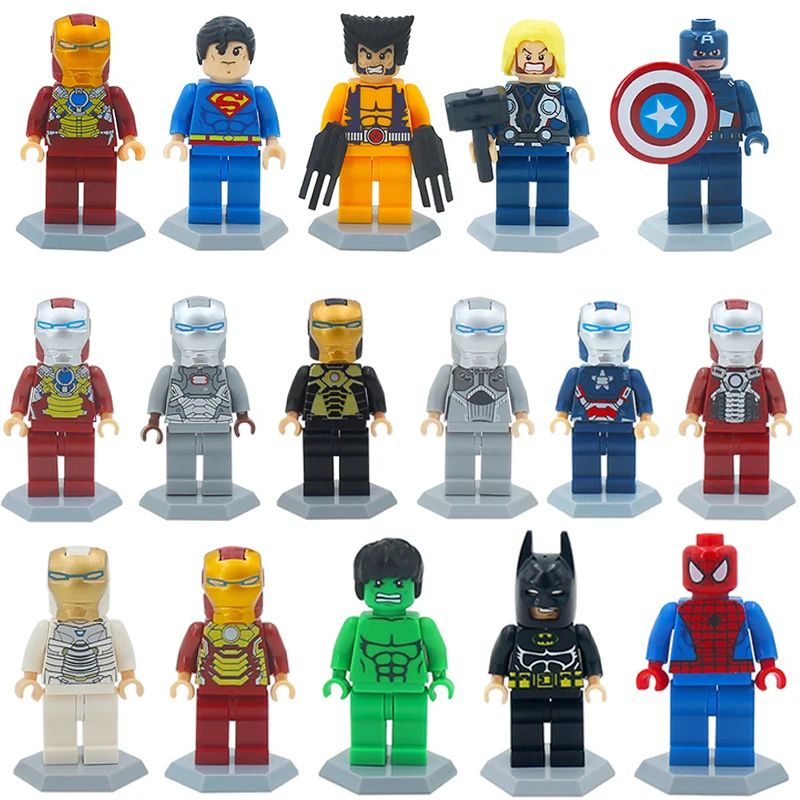 16pcs Duploe Iron Man Batman Avengers Super Hero Compatible LegoINGYS technic Figures Building Blocks Bricks Toys For Children
16pcs Duploe Iron Man Batman Avengers Super Hero Compatible LegoINGYS technic Figures Building Blocks Bricks Toys For Children