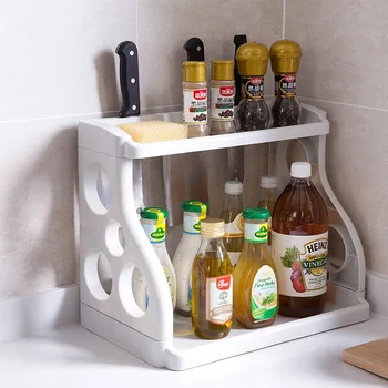 Double-Layer Kitchen Storage Rack Seasoning Storage Rack Floor Plastic Knife Rest Seasoning Rack Seasoning Rack
Double-Layer Kitchen Storage Rack Seasoning Storage Rack Floor Plastic Knife Rest Seasoning Rack Seasoning Rack