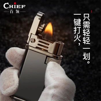 New CHIEF Wheel Lighter Windproof Creative Personality Vintage Nostalgic Retro Kerosene Lighters Cigar Lighter Gadgets for Men
New CHIEF Wheel Lighter Windproof Creative Personality Vintage Nostalgic Retro Kerosene Lighters Cigar Lighter Gadgets for Men