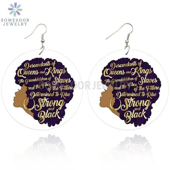 SOMESOOR Strong Black Queen Excellent Afro Natural Hair Wooden Drop Earrings Inspire Melanin Sayings Art Printed For Women Gifts
SOMESOOR Strong Black Queen Excellent Afro Natural Hair Wooden Drop Earrings Inspire Melanin Sayings Art Printed For Women Gifts