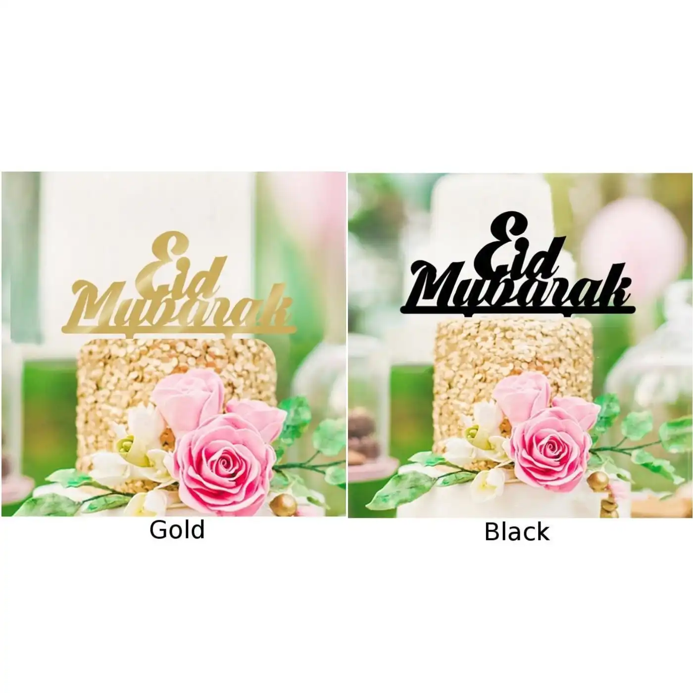 topper holiday islamic eid mubarak acrylic wedding party