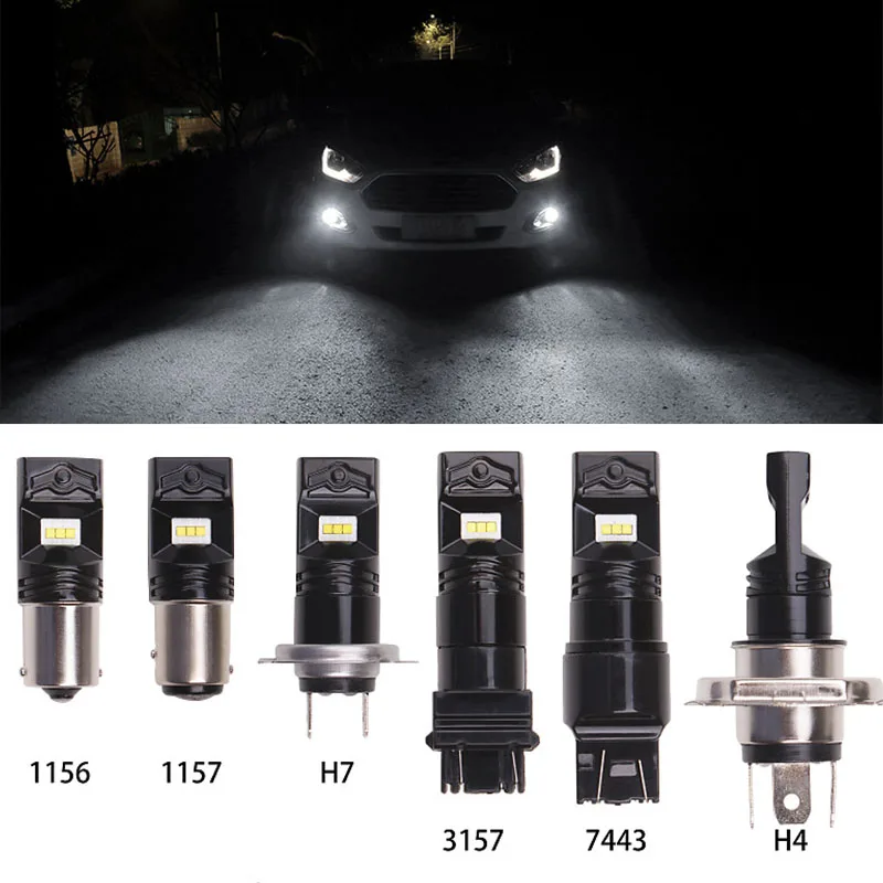 

2Pcs H8 H11 LED Car Fog Light Fog Lights Bulbs 1156 1157 P13W H16 H4 White 12V 24V 6500K Driving Lamp Super Bright Foglight