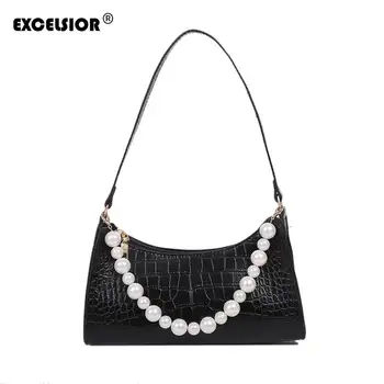 EXCELSIOR Fashion PU Leather Shoulder bags for Women Pearl Chain Designer Purses and Handbags Luxury bolsos para mujer 2020NEW
EXCELSIOR Fashion PU Leather Shoulder bags for Women Pearl Chain Designer Purses and Handbags Luxury bolsos para mujer 2020NEW