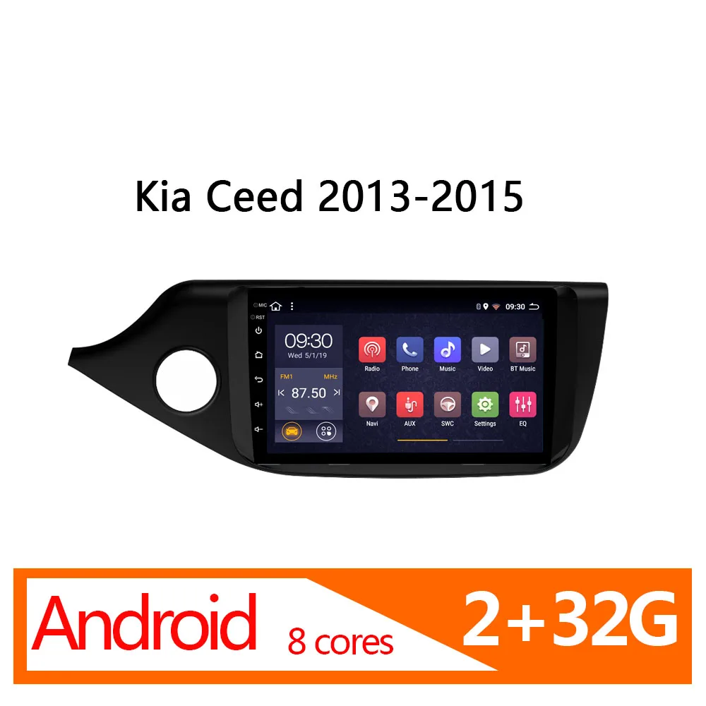 Автомобильный мультимедийный навигатор android 2 ГБ + 32 8 ядер автомагнитола Kia Ceed 2013