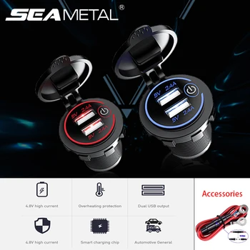 5V/2.4A Dual USB Socket Car Charger with Touch Switch Waterproof Dustproof Cap 12V/24V Auto Adapter for iPhone Xiaomi Huawei
5V/2.4A Dual USB Socket Car Charger with Touch Switch Waterproof Dustproof Cap 12V/24V Auto Adapter for iPhone Xiaomi Huawei