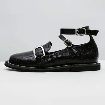 Mary Janes Women Patent Leather Round Toe Buckle Strap Sweet Lolita Ladies Sallow Flat Shoes Handmade
Mary Janes Women Patent Leather Round Toe Buckle Strap Sweet Lolita Ladies Sallow Flat Shoes Handmade