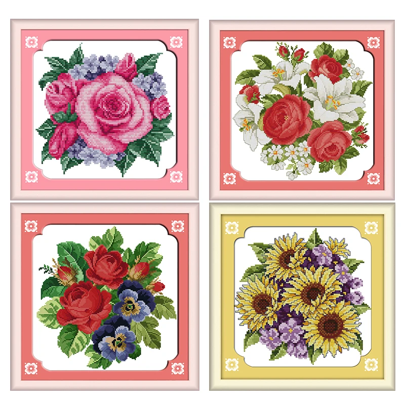 Joy Sunday Cross Stitch Kits Rose Clumps Pattern Stamped Printed 11CT 14CT Counted Printing Crafts Kit Embroidery Needlework Set
Joy Sunday Cross Stitch Kits Rose Clumps Pattern Stamped Printed 11CT 14CT Counted Printing Crafts Kit Embroidery Needlework Set