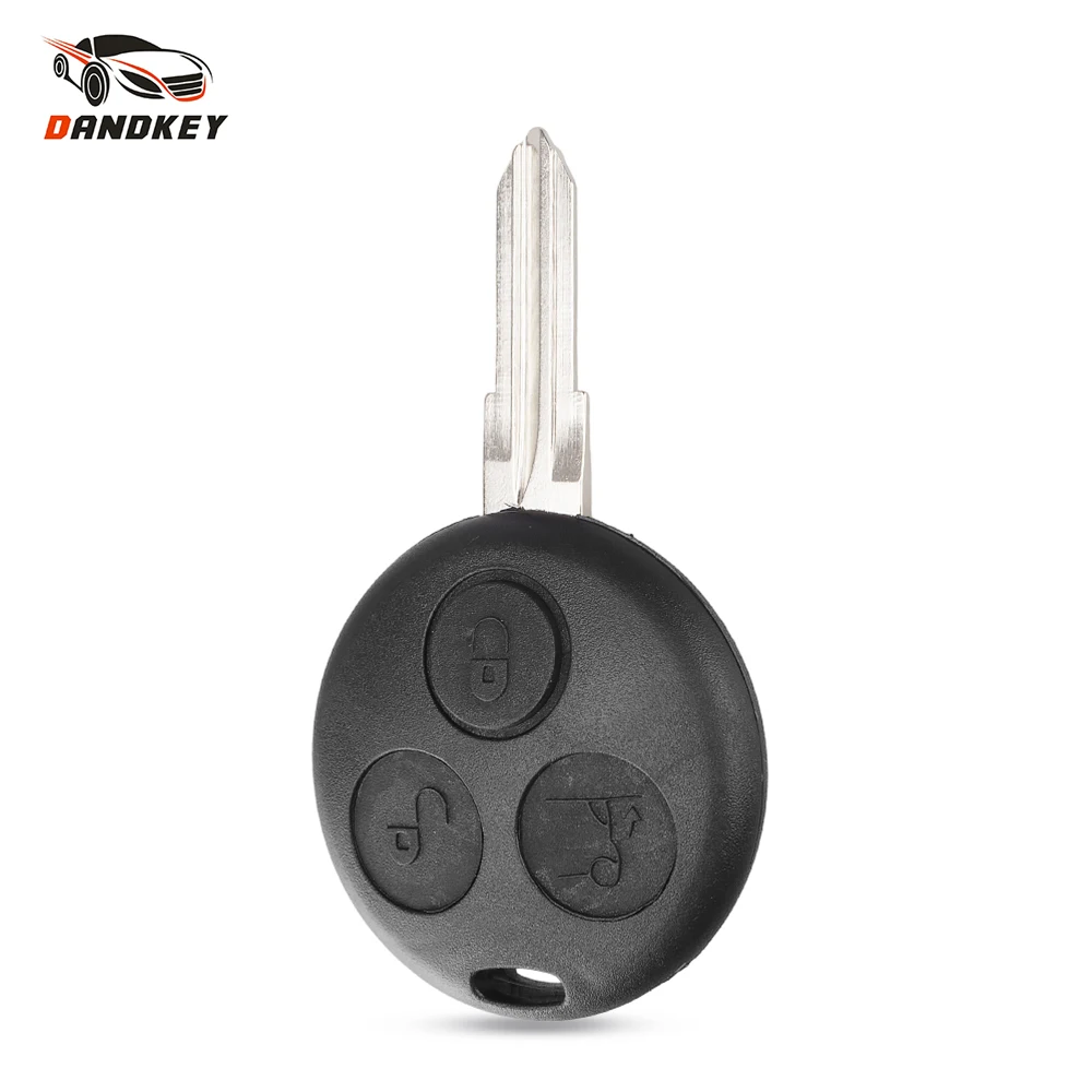 

Dandkey Car Key Case For Mercedes Benz SMART Fortwo 450 Forfour Roadster Replacement 3 Buttons Blank Blade Fob Remote Key Shell