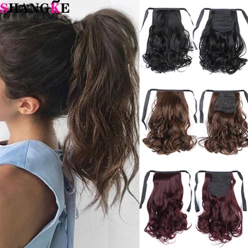 SHANGKE Synthetic Ponytail Hair Clip Hair Extension Red Blonde Bandage Curly Ponytails High Temperature False Hair
SHANGKE Synthetic Ponytail Hair Clip Hair Extension Red Blonde Bandage Curly Ponytails High Temperature False Hair