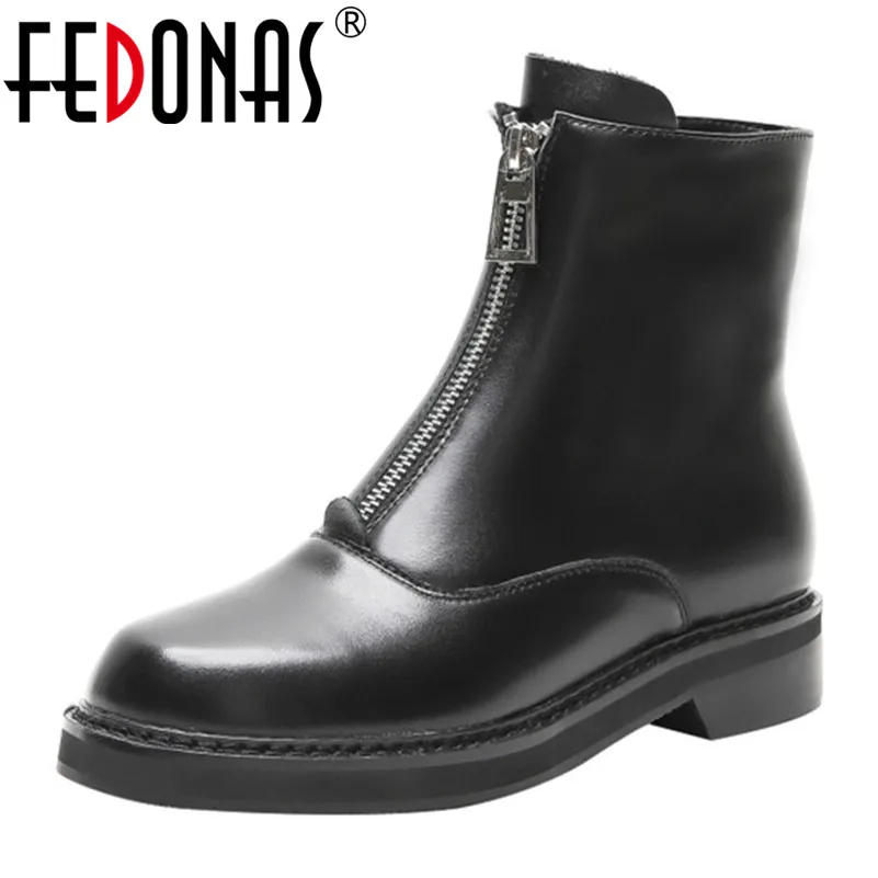 FEDONAS Genuine Leather Punk Riding Boots Autumn Winter Warm Zipper Woman Ankle Boots 2020 Classic Party Night Club Shoes Woman
FEDONAS Genuine Leather Punk Riding Boots Autumn Winter Warm Zipper Woman Ankle Boots 2020 Classic Party Night Club Shoes Woman