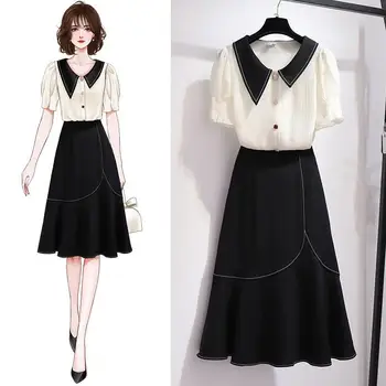 Women Two Piece Set 2020 Summer Outfits Clothes Fashion White Crop Top + Black A-line Mid-length Skirt Suits Ropa Para Mujer 256
Women Two Piece Set 2020 Summer Outfits Clothes Fashion White Crop Top + Black A-line Mid-length Skirt Suits Ropa Para Mujer 256