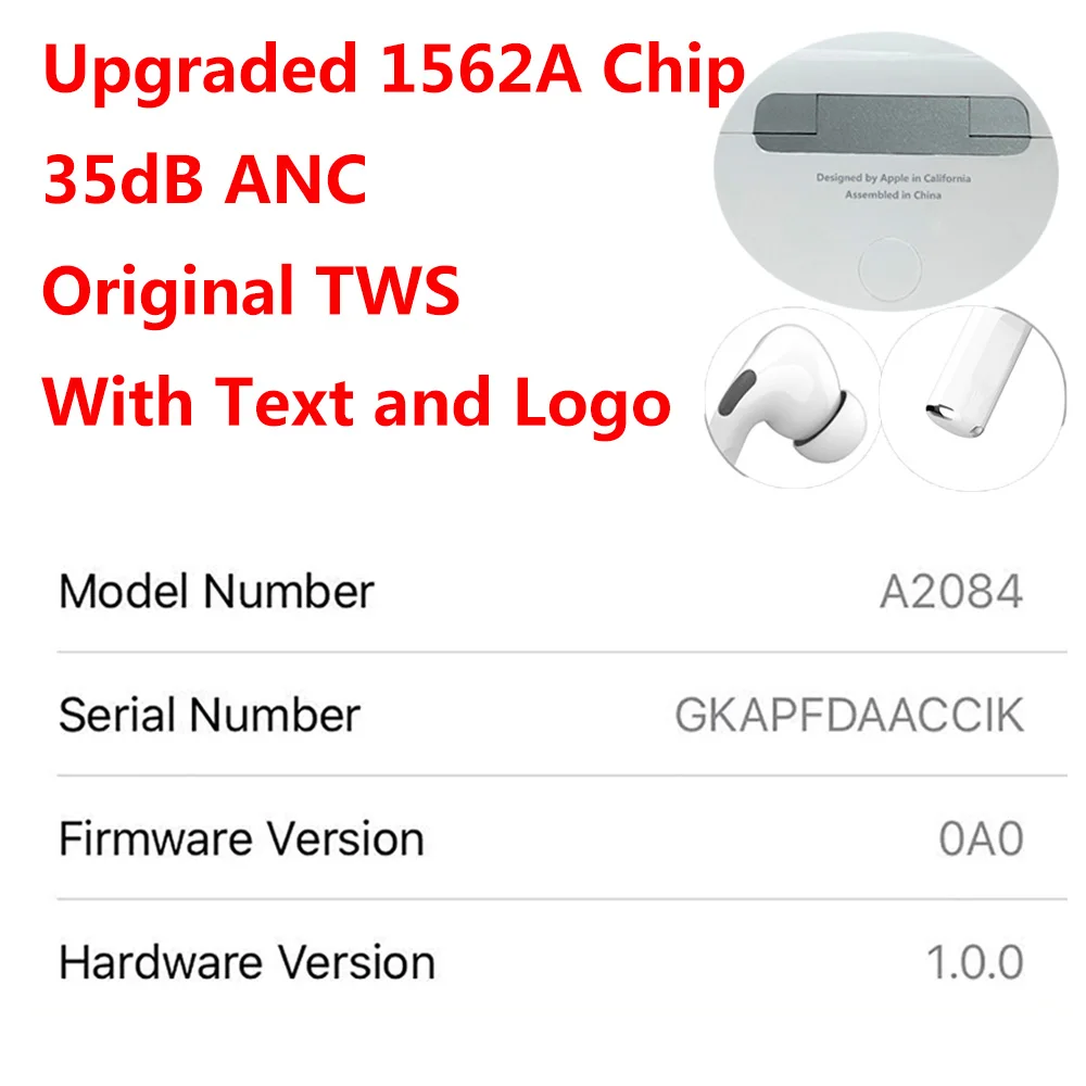 1562A 35dB ANC Original TWS Active Noise Cancelling Wireless Earphones Bluetooth Headphones with Text and Logo pk Air Pro 3 4 5
1562A 35dB ANC Original TWS Active Noise Cancelling Wireless Earphones Bluetooth Headphones with Text and Logo pk Air Pro 3 4 5