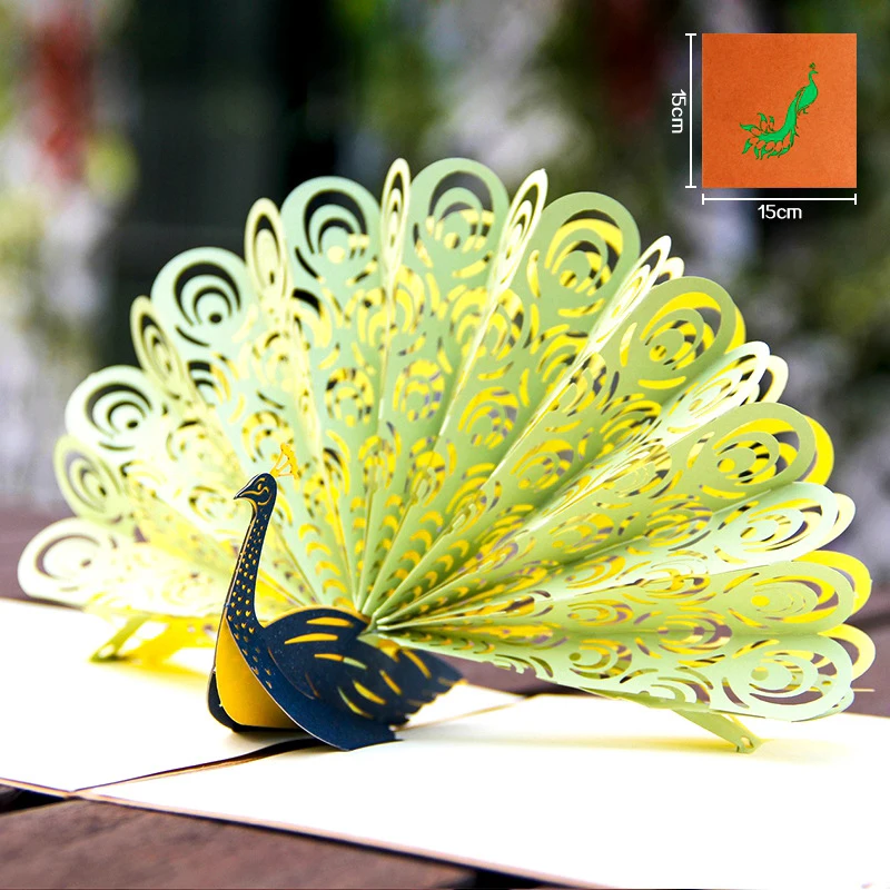 Peacock Greeting Card Christmas Birthday Card Lovely 3D Paper Carved Peacock Handmade Creative Gift Card
Peacock Greeting Card Christmas Birthday Card Lovely 3D Paper Carved Peacock Handmade Creative Gift Card