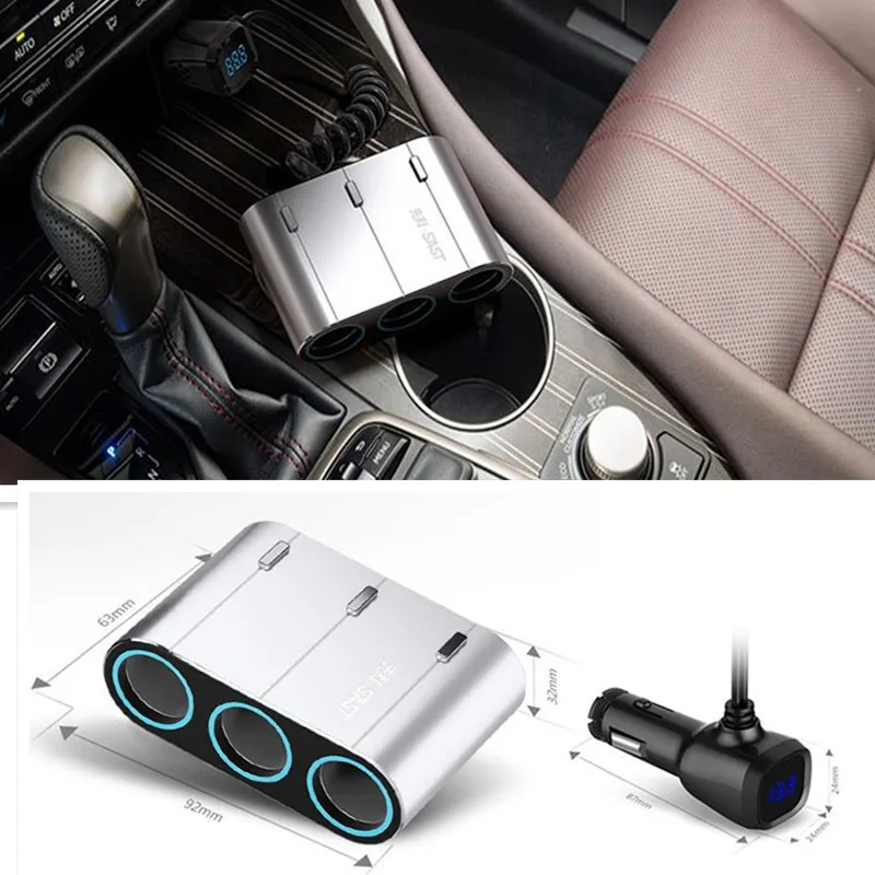 Universal Portable Multifunction Three Holes Car Cigarette Lighter Socket With Voltage Warning For iPhone Android Phone
Universal Portable Multifunction Three Holes Car Cigarette Lighter Socket With Voltage Warning For iPhone Android Phone