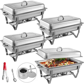 Chafing Dish 4 Packs 8 Quart Stainless Steel Chafer Rectangular Chafers for Catering Buffet Warmer Set with Folding Frame
Chafing Dish 4 Packs 8 Quart Stainless Steel Chafer Rectangular Chafers for Catering Buffet Warmer Set with Folding Frame