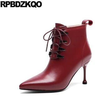 booties fur pointed toe 2019 sexy stiletto front lace up casual ankle boots autumn high heel women shoes wine red fashion winter
booties fur pointed toe 2019 sexy stiletto front lace up casual ankle boots autumn high heel women shoes wine red fashion winter