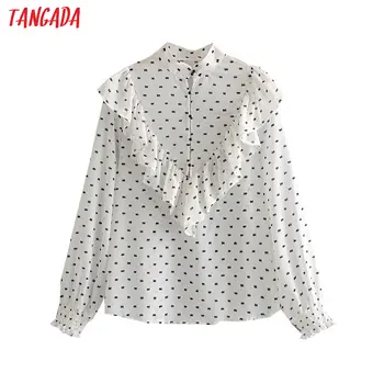 Tangada women retro dot print chiffon blouse ruffles sweet long sleeve chic female shirt blusas femininas 6A131
Tangada women retro dot print chiffon blouse ruffles sweet long sleeve chic female shirt blusas femininas 6A131