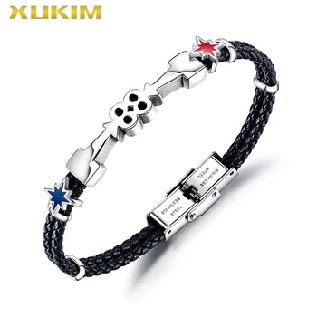 Xukim Jewelry leather bracelet men double arrow 8 figure stainless steel star Bracelet & Banglepunk jewelry dropship KBO247
Xukim Jewelry leather bracelet men double arrow 8 figure stainless steel star Bracelet & Banglepunk jewelry dropship KBO247