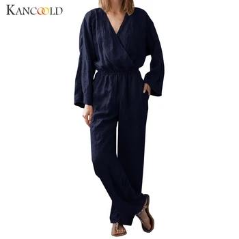 KANCOOLD Women's Solid Color V-neck Long Sleeve Leather Band Waist One-piece Pants Autumn Comfortable Thin Skinsuit Pants
KANCOOLD Women's Solid Color V-neck Long Sleeve Leather Band Waist One-piece Pants Autumn Comfortable Thin Skinsuit Pants