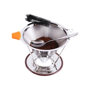 Reusable Double-Layer Coffee Filter Stainless Steel Holder Metal Mesh Funnel Baskets Split Design Coffees Dripper
Reusable Double-Layer Coffee Filter Stainless Steel Holder Metal Mesh Funnel Baskets Split Design Coffees Dripper